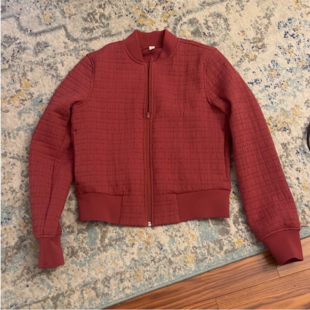 Lululemon Serene Travels reversible bomber jacket Red Chianti size 4 - Picture 4 of 4